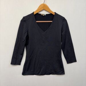 Judy P Women 3/4 Sleeve Tee T-Shirt Top Size Small Nylon Blend Black D051 -12